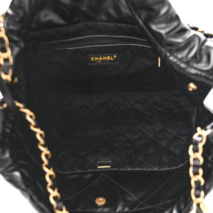Chanel Shiny Calfskin Quilted Chanel 22 Black 6 of 11