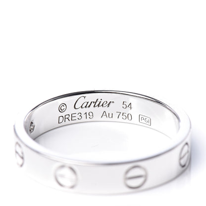 Cartier 18K White Gold Diamond 3.5mm LOVE Wedding Band Ring 54 6.75 4 of 4