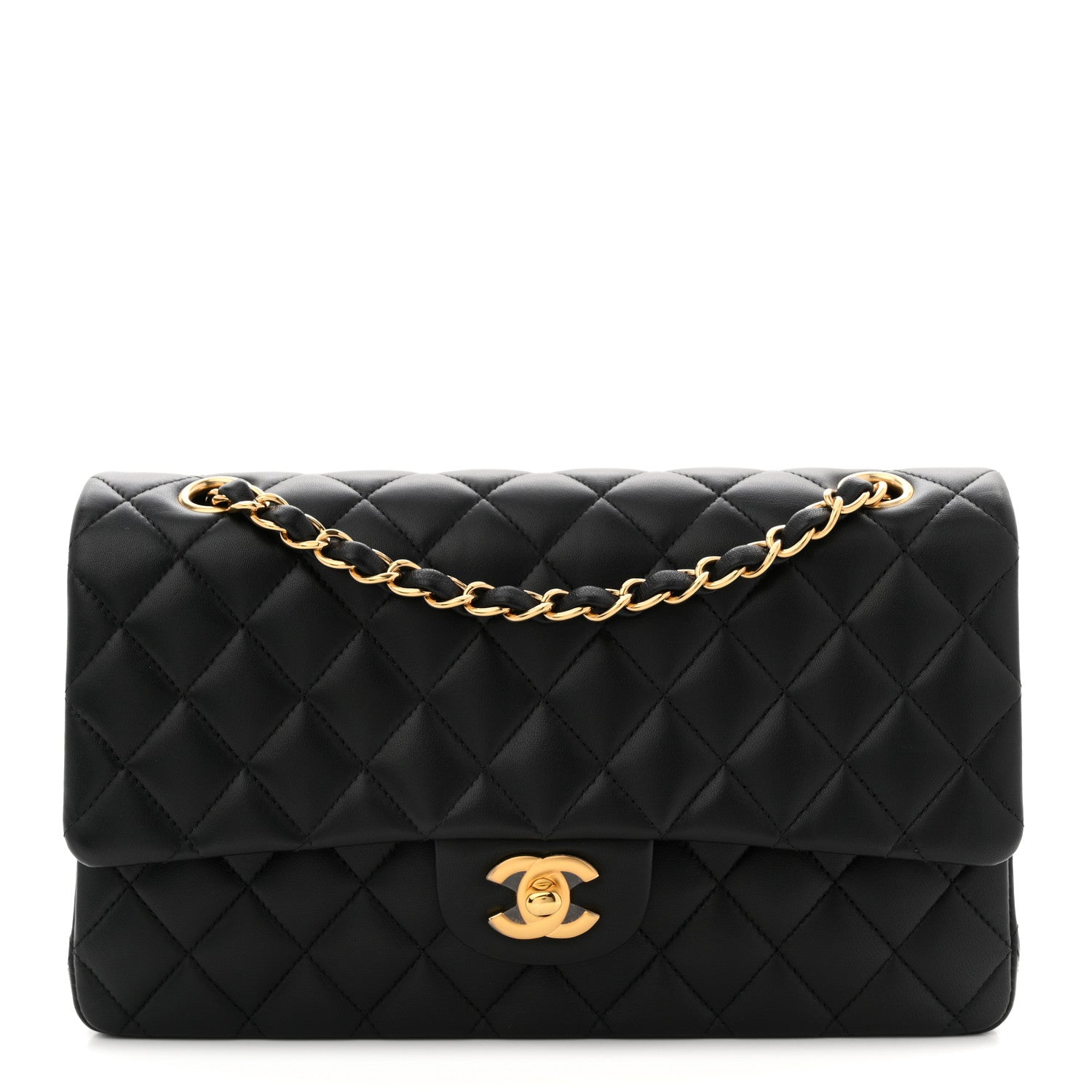 Chanel Lambskin Quilted Medium Double Flap Black 1 of 10