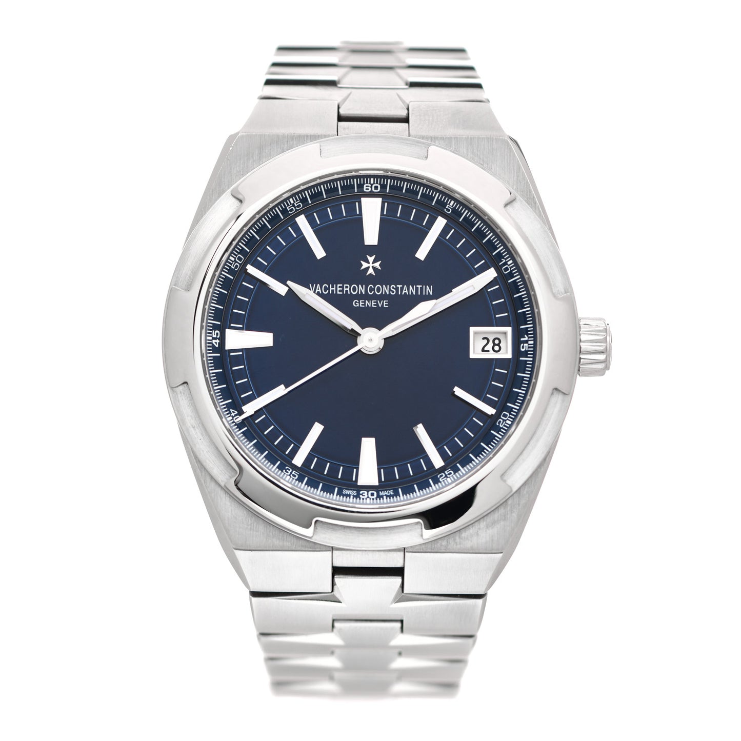 Stainless Steel 41mm Overseas Automatic Watch Blue 4500V/110A-B128
