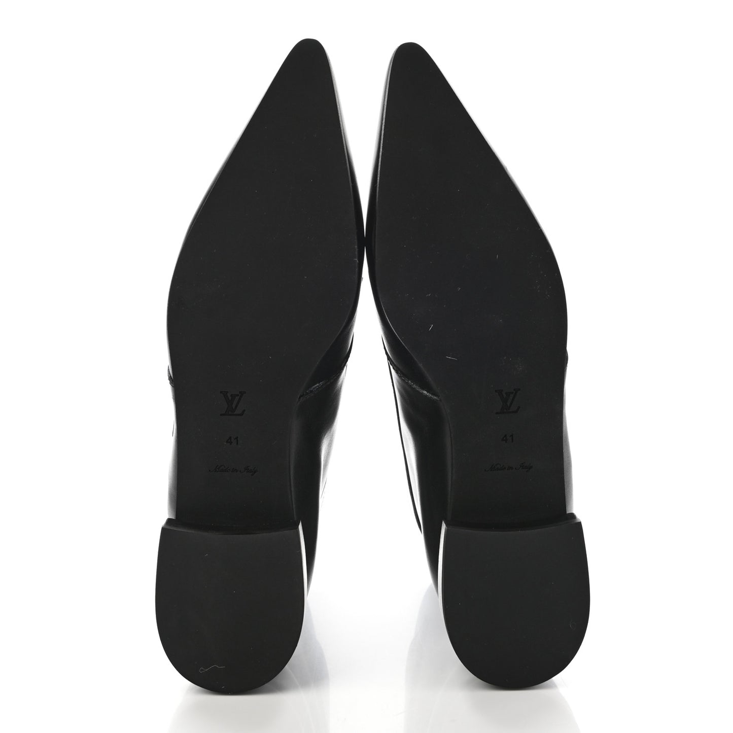 Calfskin Jumble Flat Ankle Boots 41 Black