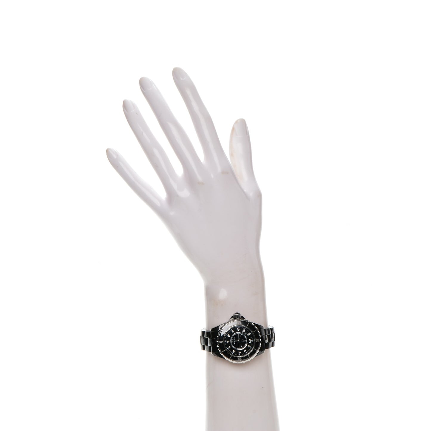 Stainless Steel Ceramic Diamond 33mm J12 Quartz Watch Black
