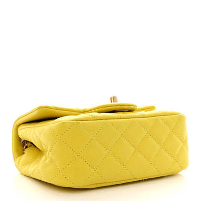 Chanel Lambskin Quilted Mini Pearl Crush Flap Yellow 4 of 10