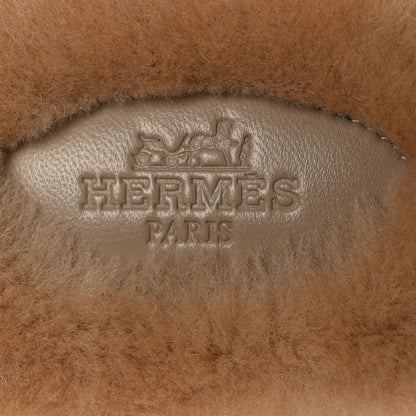 Hermes Woolskin Oran Sandals 39 Naturel 9 of 10