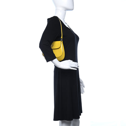 Prada Spazzolato Cleo Flap Shoulder Bag Sole Black 2 of 8