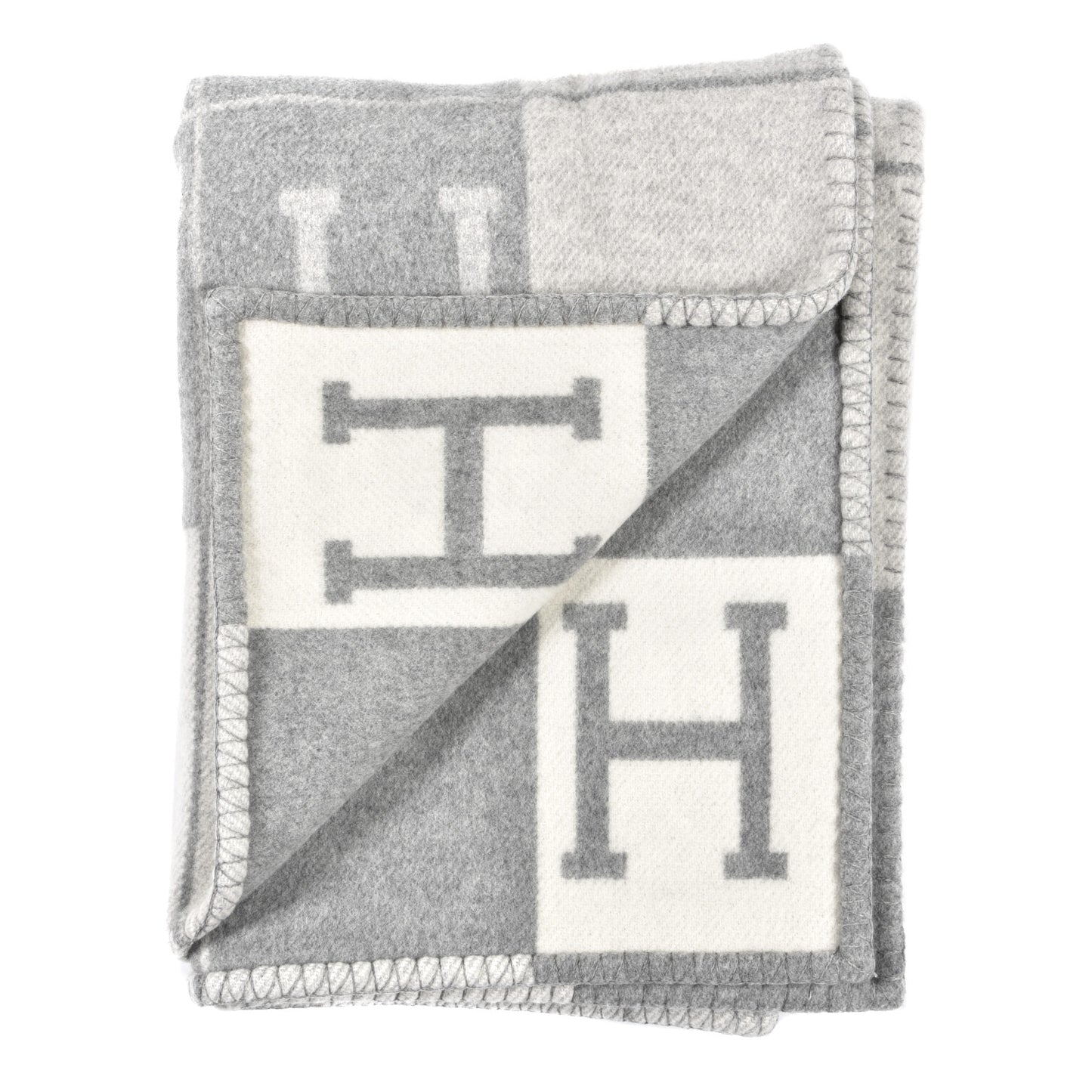 Wool Cashmere Avalon III Blanket Ecru Gris Clair