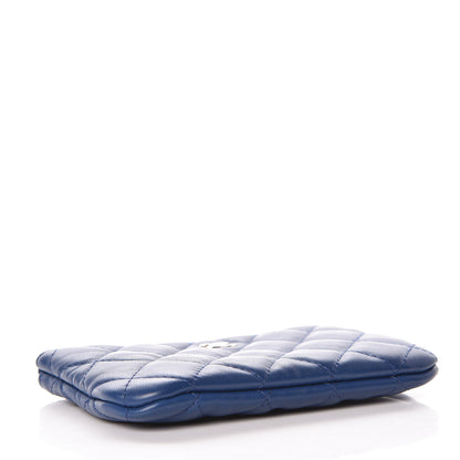 Chanel Lambskin Quilted Small Cosmetic Case Dark Blue 4 of 11