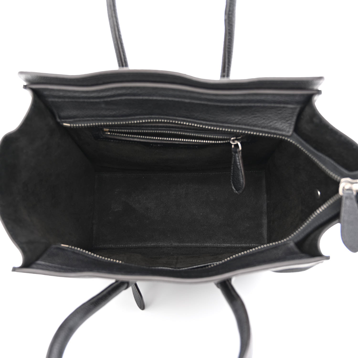 Celine Drummed Calfskin Micro Luggage Black 5 of 10