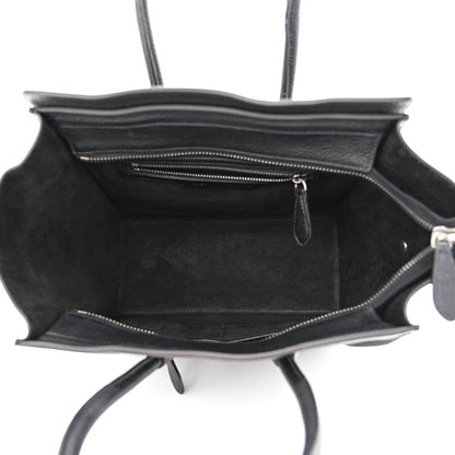 Celine Drummed Calfskin Micro Luggage Black 5 of 10