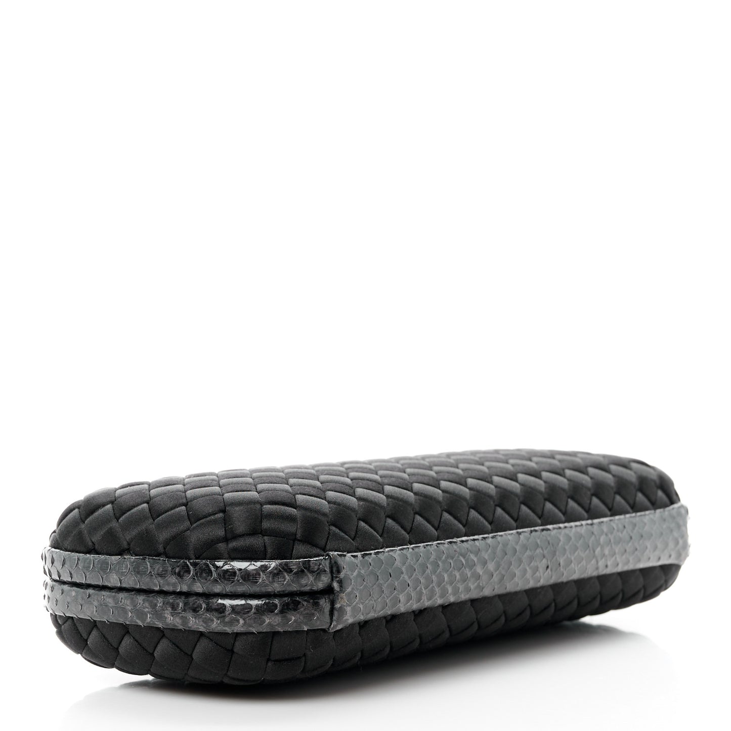 Satin Ayers Intreccio Impero Stretch Knot Clutch Black