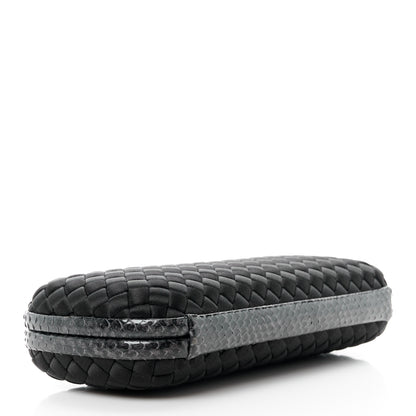 Bottega Veneta Satin Ayers Intreccio Impero Stretch Knot Clutch Black 4 of 9