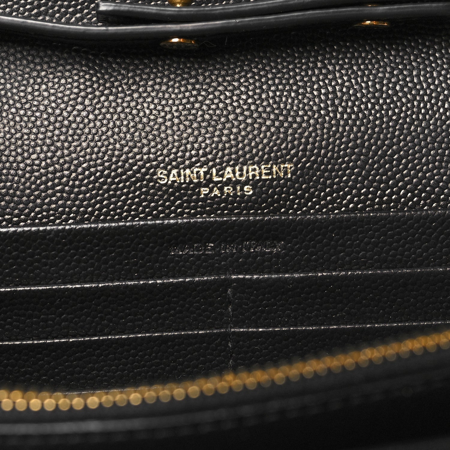 Saint Laurent Grain De Poudre Mixed Matelasse Triquilt Monogram Chain Wallet Black 7 of 12
