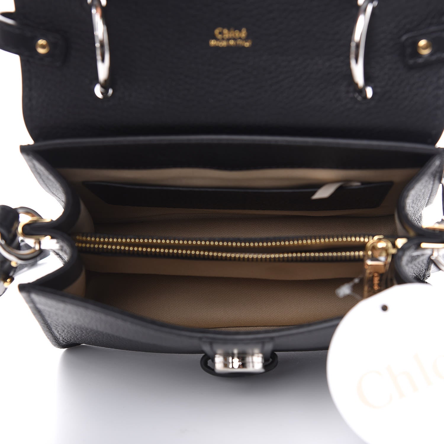 Chloe Shiny Grained Calfskin Small Aby Day Shoulder Bag Black 5 of 8