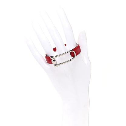 Hermes Calfskin Hook Bracelet S Red 2 of 6
