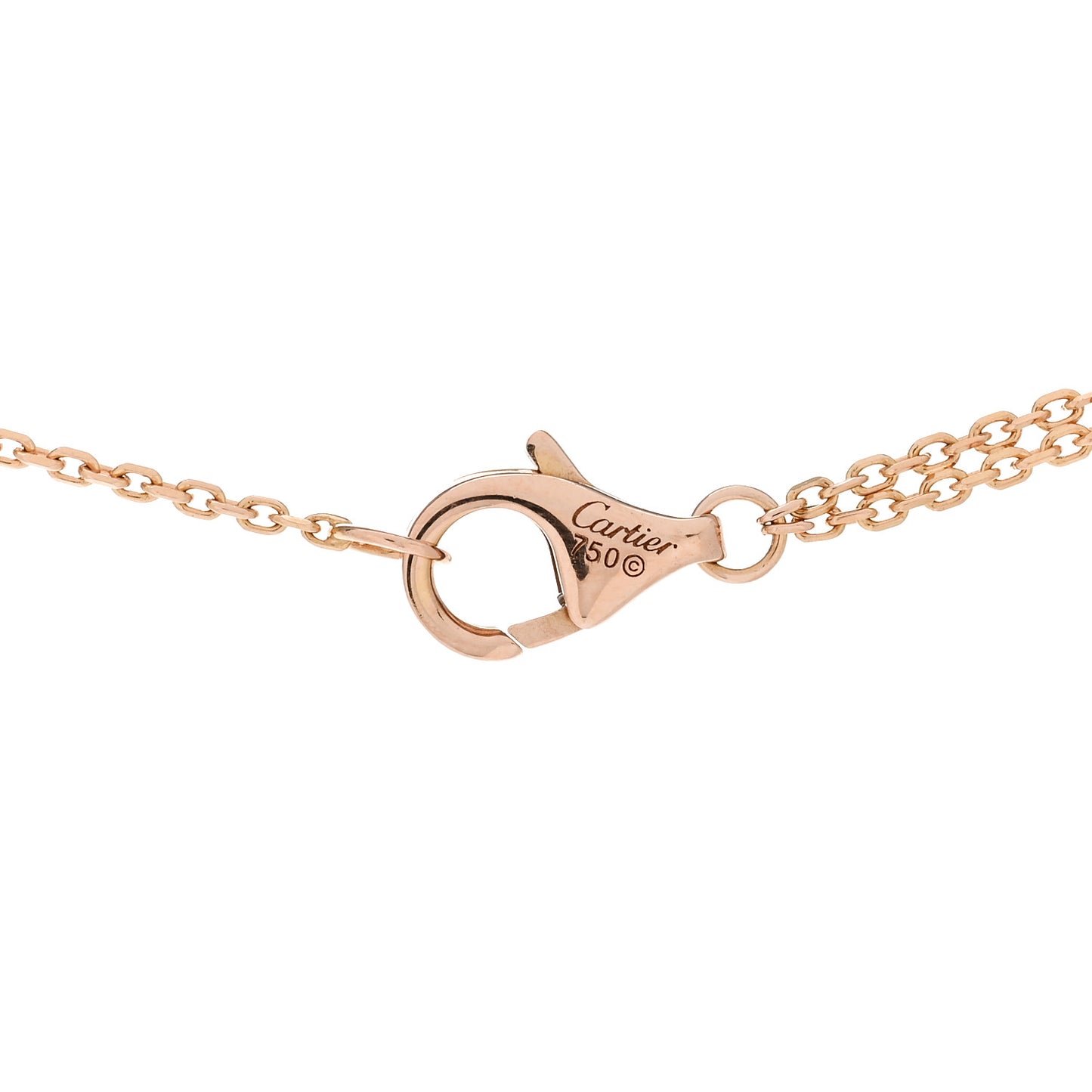 18K Pink Yellow White Gold Trinity Double Chain Pendant Necklace