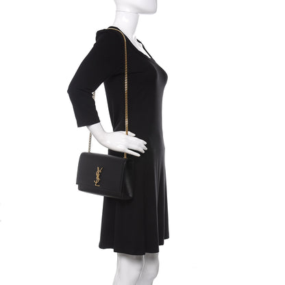 Saint Laurent Grain De Poudre Medium Classic Monogram Kate Satchel Black 2 of 9
