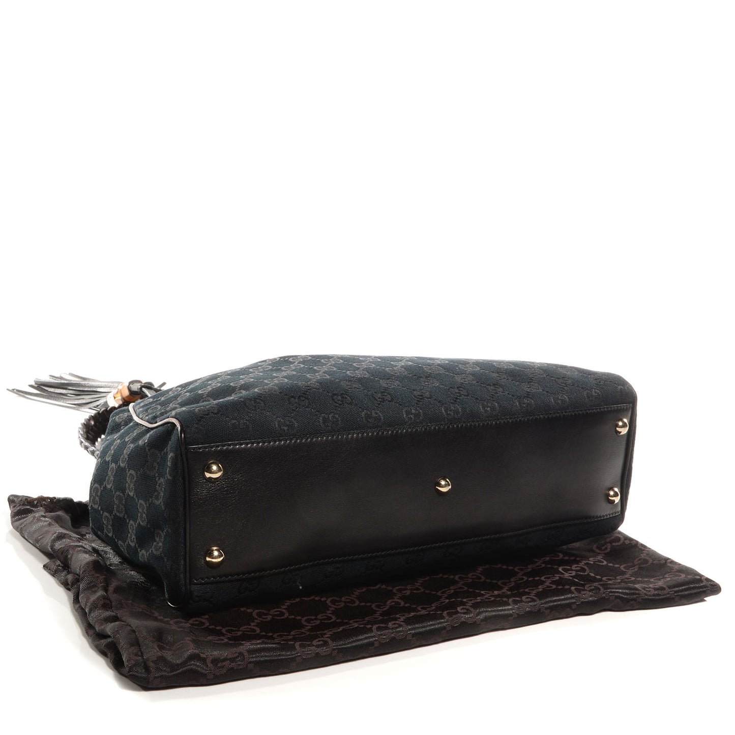 Monogram Peggy Braided Tote Black