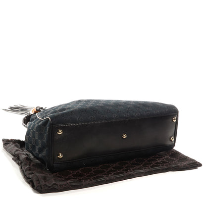 Gucci Monogram Peggy Braided Tote Black 4 of 7