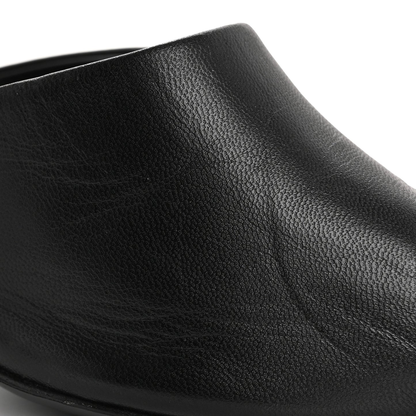 Goatskin Grosgrain Cap Toe Pearl Mule 40 Black