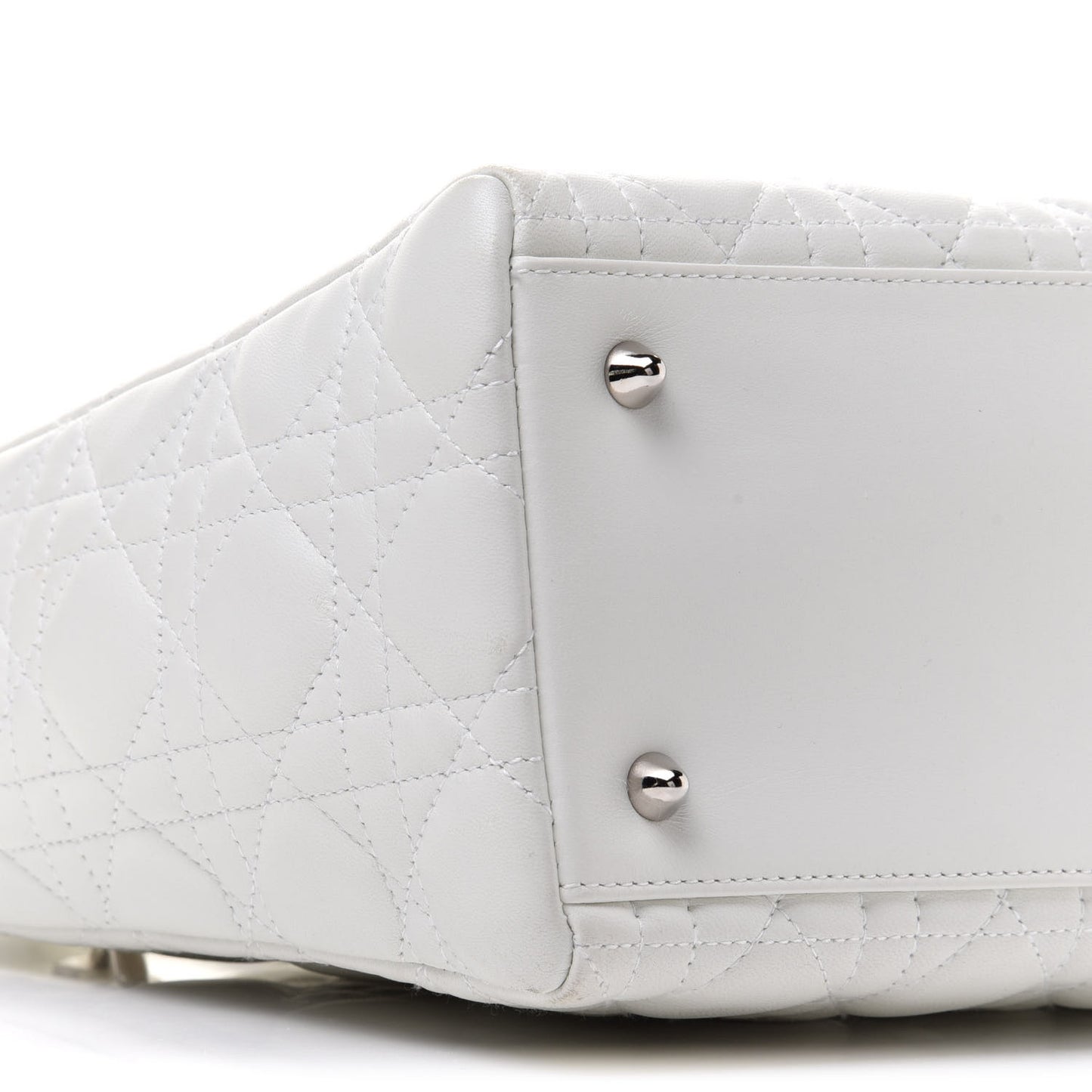 Lambskin Cannage Medium Lady Dior White