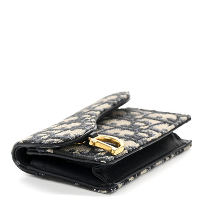 Christian Dior Oblique Saddle Card Holder Blue 4 of 10