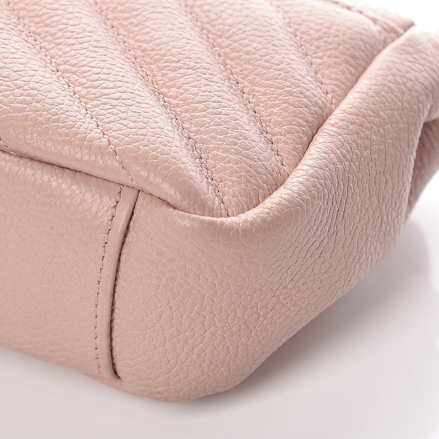 Sheepskin Matelasse Monogram Classic Baby Chain Pale Pink Bag