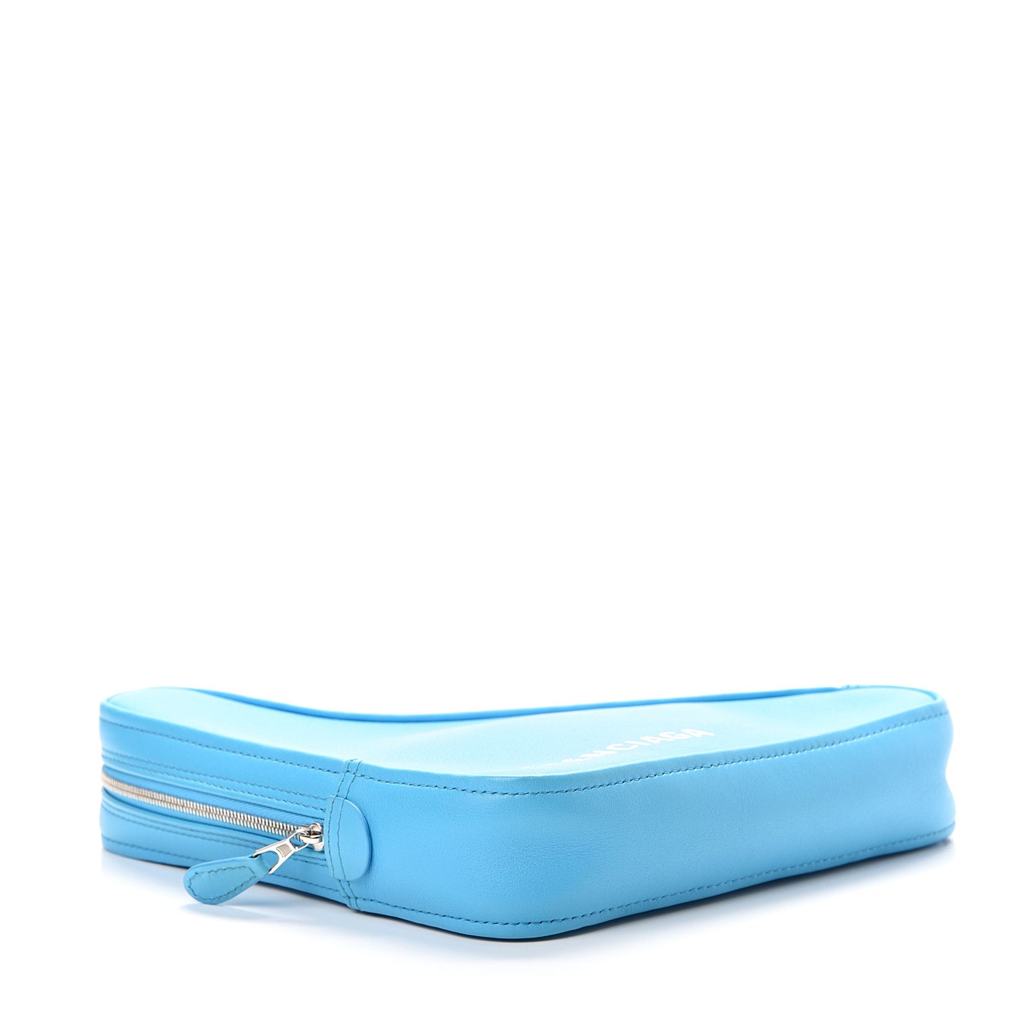 Calfskin M Triangle Pouch Baby Blue