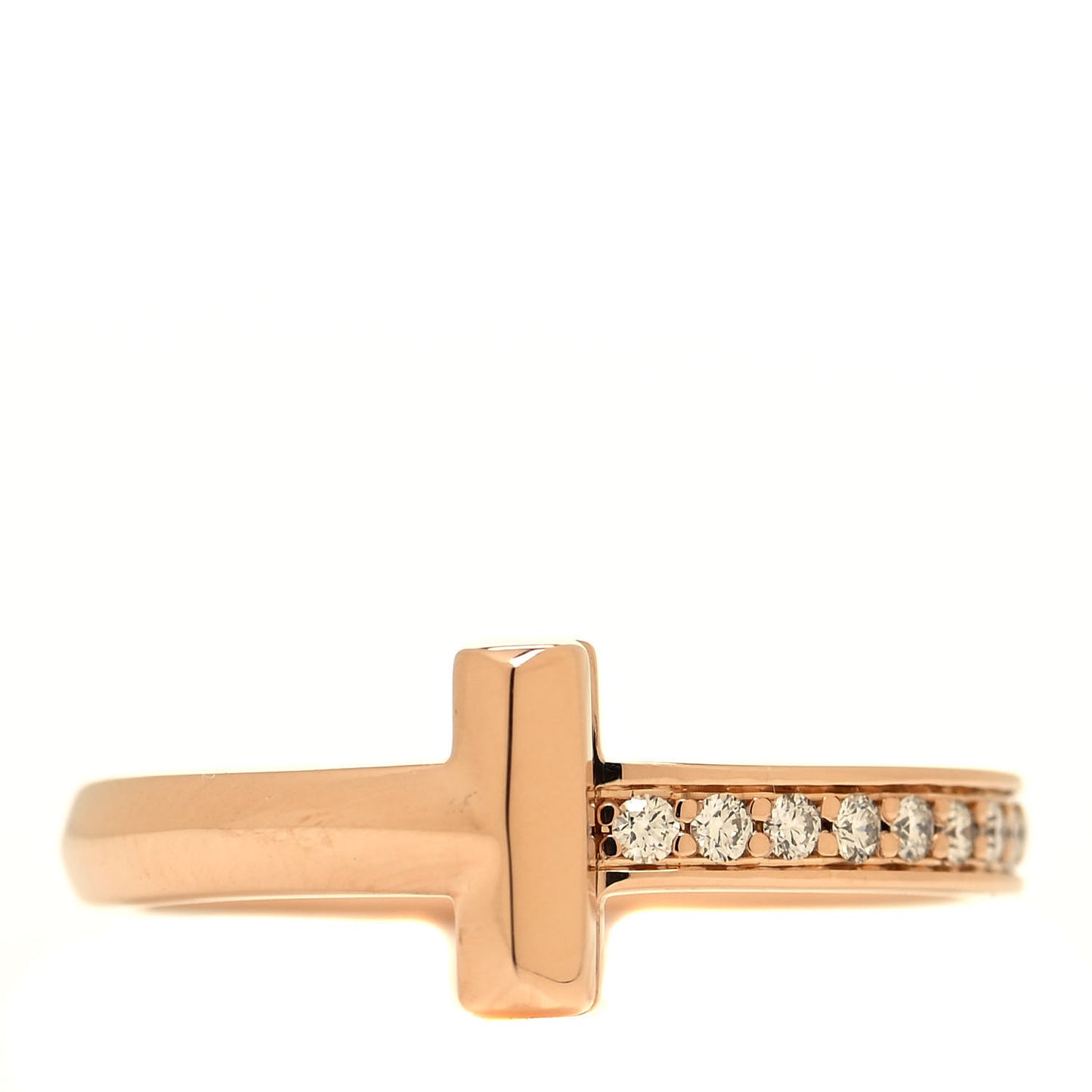 18K Rose Gold Diamond 2.5mm T T1 Ring 49 5