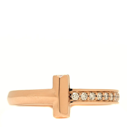 Tiffany 18K Rose Gold Diamond 2.5mm T T1 Ring 49 5 1 of 5