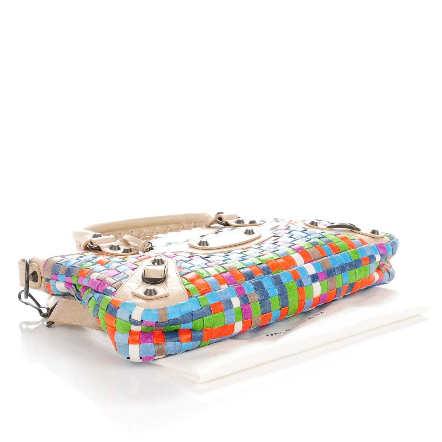 Agneau Lattice Woven Classic Hardware First Multicolor Praline