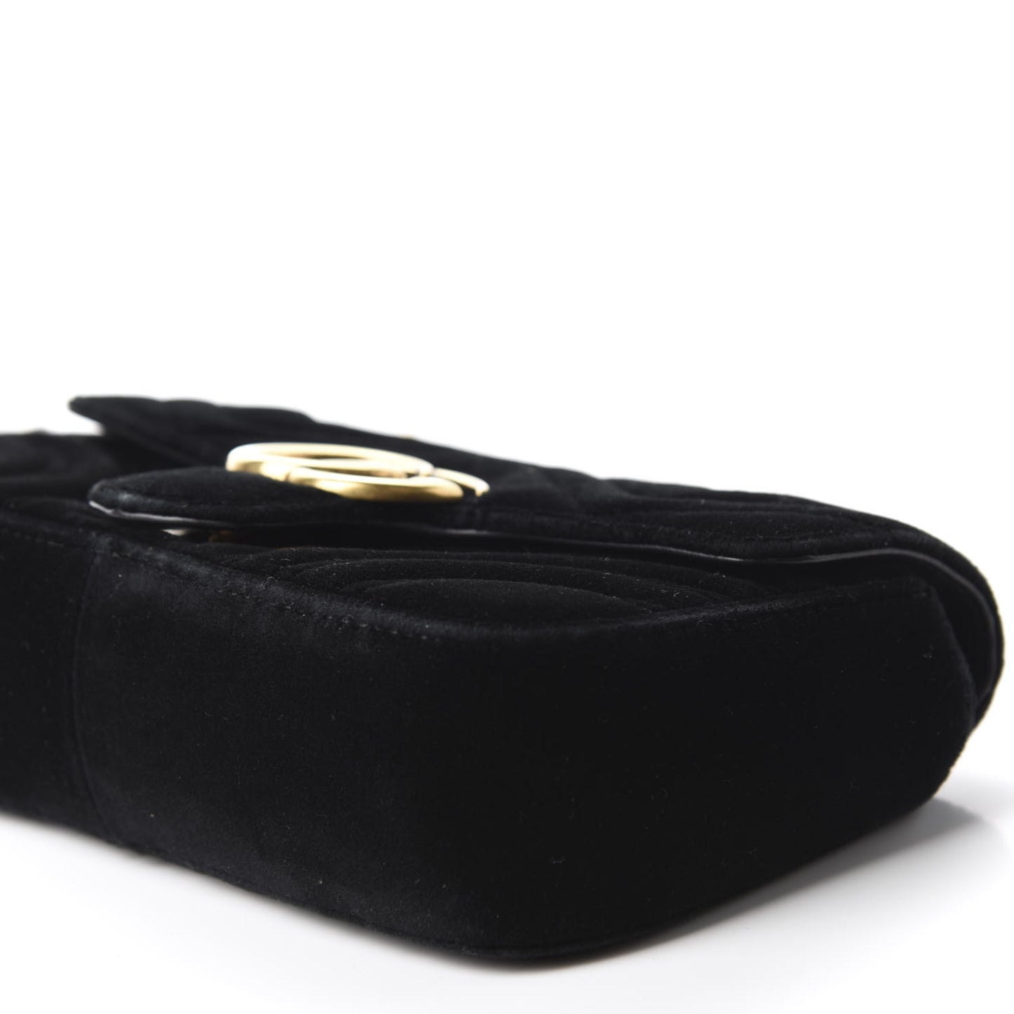 Velvet Matelasse Mini GG Marmont Shoulder Bag Black