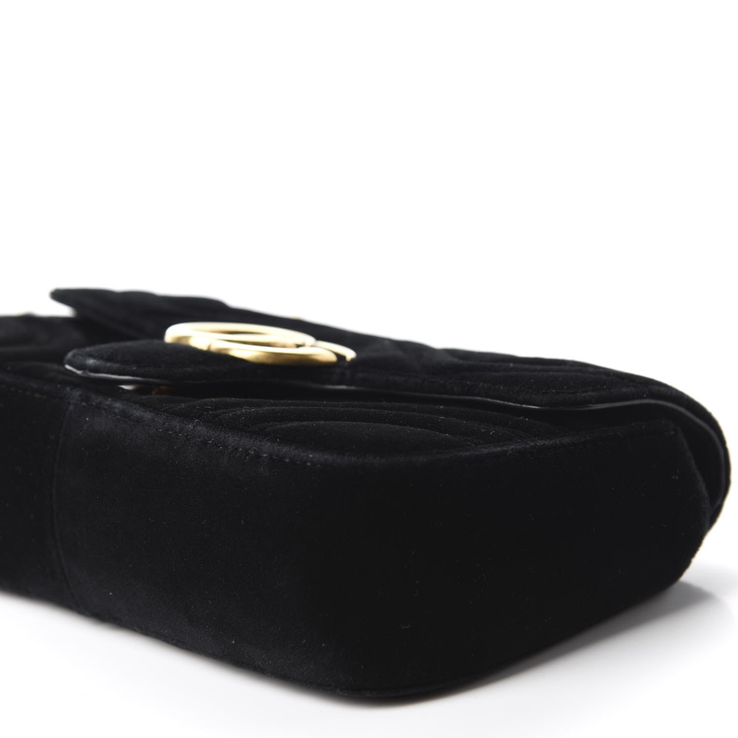 Gucci Velvet Matelasse Mini GG Marmont Shoulder Bag Black 7 of 10