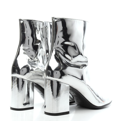 Balenciaga Miroir Calfskin Ankle Booties 40 Argent 4 of 7