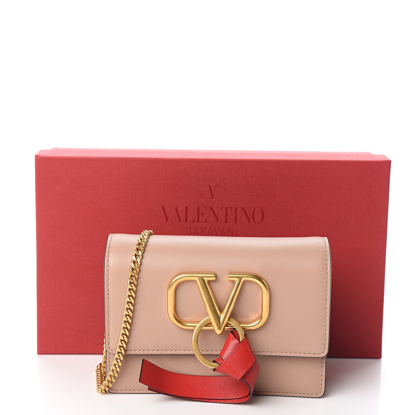 Smooth Calfskin Mini VRing Crossbody Bag Rose Cannelle