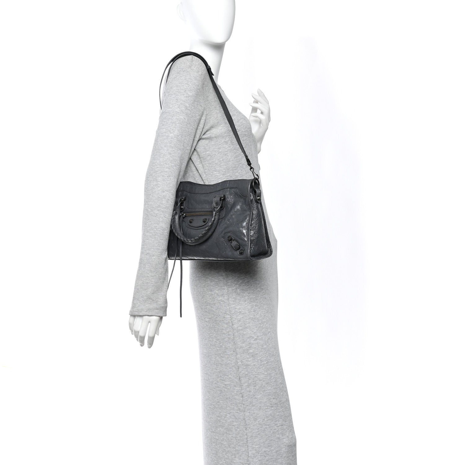 Balenciaga Agneau Arena Classic Hardware Small Le City Volcanic Rock 2 of 9