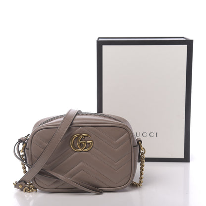 Gucci Calfskin Matelasse Mini GG Marmont Chain Shoulder Bag Porcelain Rose 12 of 12