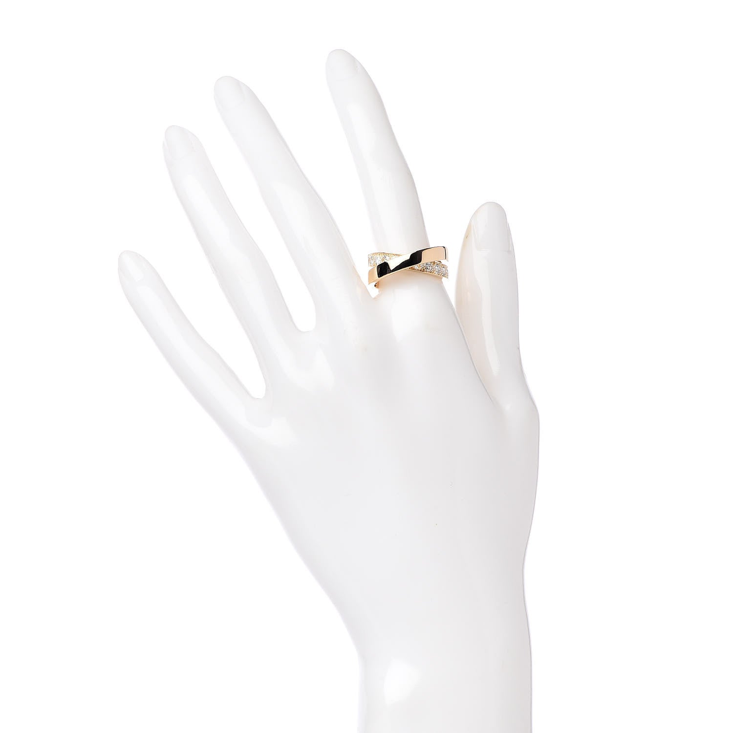 Cartier 18K Yellow Gold Diamond Paris Nouvelle Vague Ring 53 6.25 2 of 4
