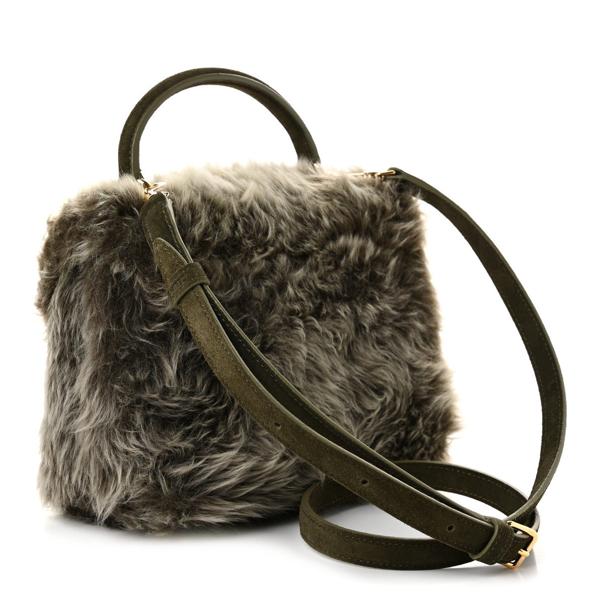 Shearling Suede Calfskin Teen Nino Golden Khaki