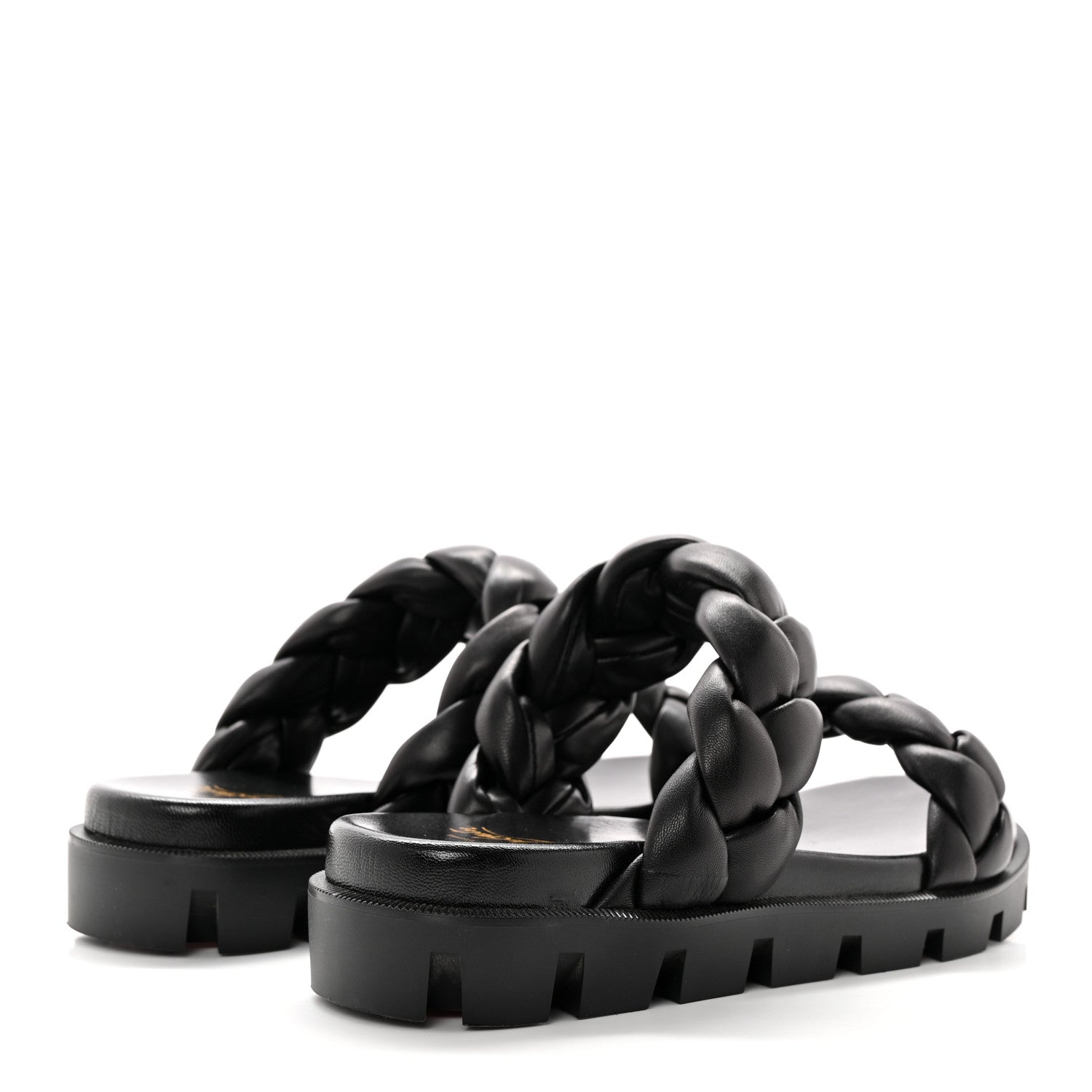 Christian Louboutin Calfskin Braided Just Brio Slide Sandals 36 Black 4 of 9