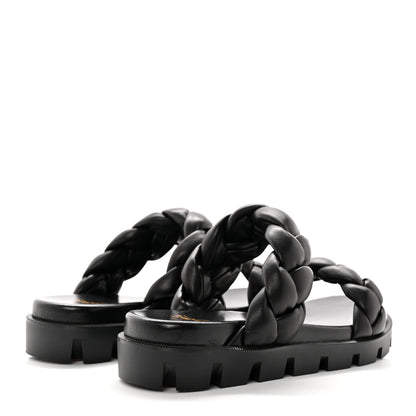 Christian Louboutin Calfskin Braided Just Brio Slide Sandals 36 Black 4 of 9