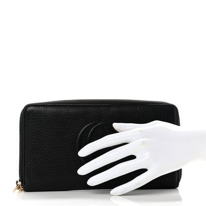 Gucci Pebbled Calfskin Soho Zip Around Wallet Black 2 of 8