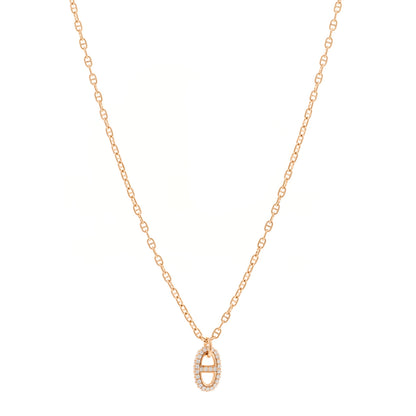 Hermes 18K Rose Gold Diamond PM New Farandole Pendant Necklace ST 1 of 6