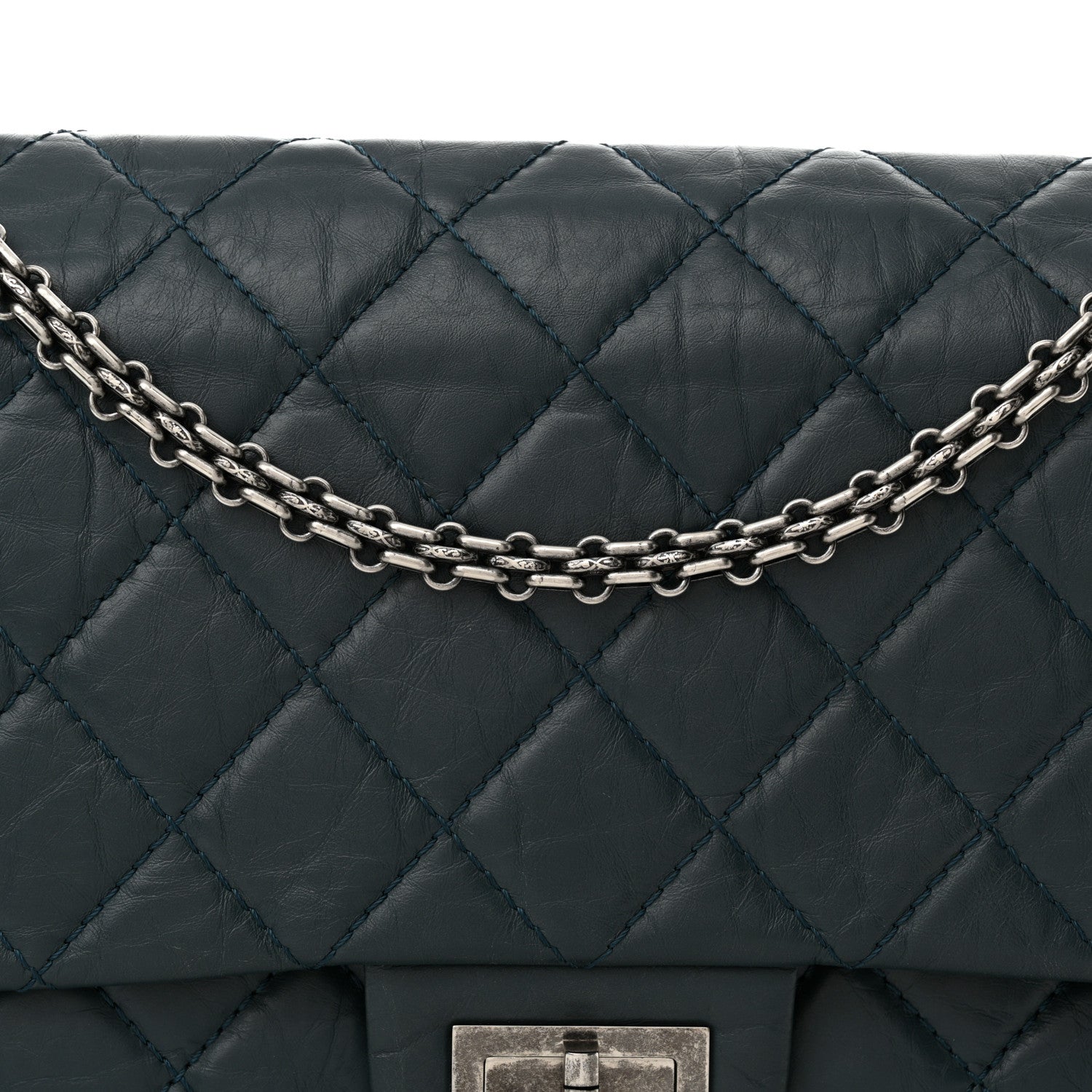 Chanel Aged Calfskin Quilted 2.55 Reissue 227 Green 8 of 12
