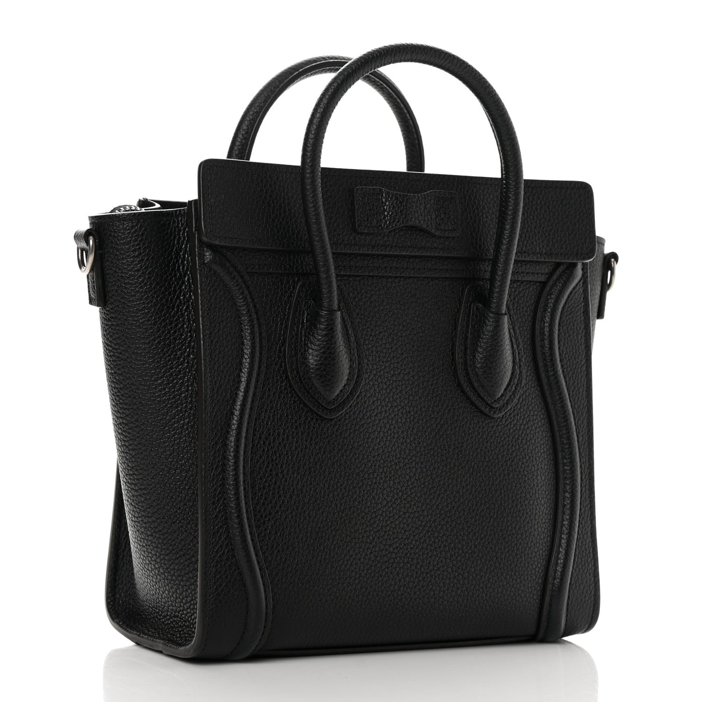 Drummed Calfskin Nano Luggage Black