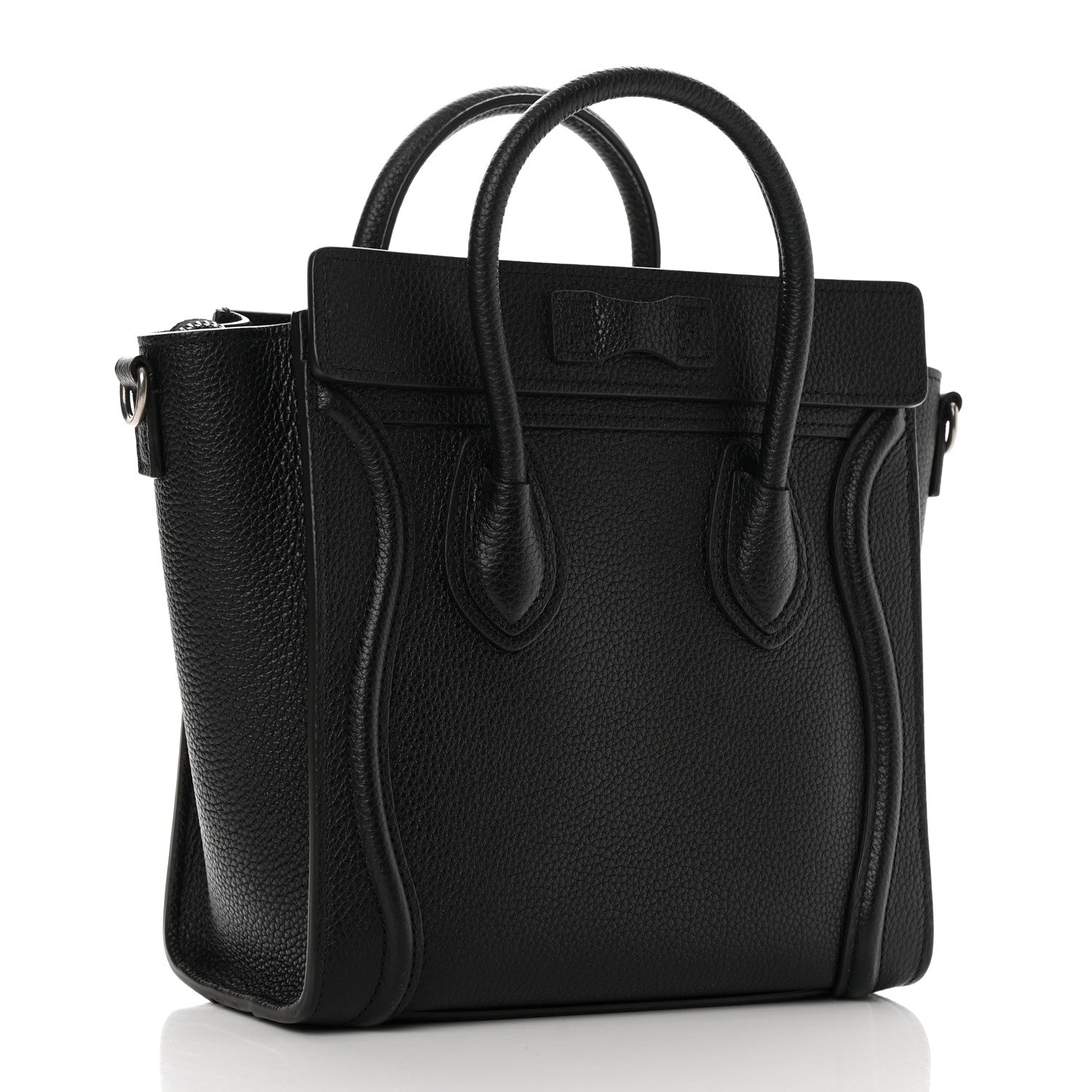 Celine Drummed Calfskin Nano Luggage Black 2 of 11