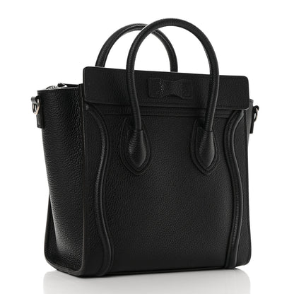 Celine Drummed Calfskin Nano Luggage Black 2 of 11