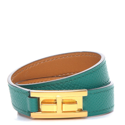 Hermes Drag Double Tour Bracelet Bleu Paon 1 of 7