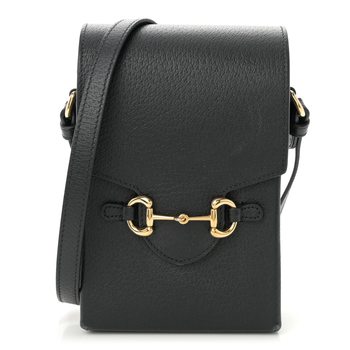 Dollar Calfskin Vertical Horsebit 1955 Crossbody Bag Black
