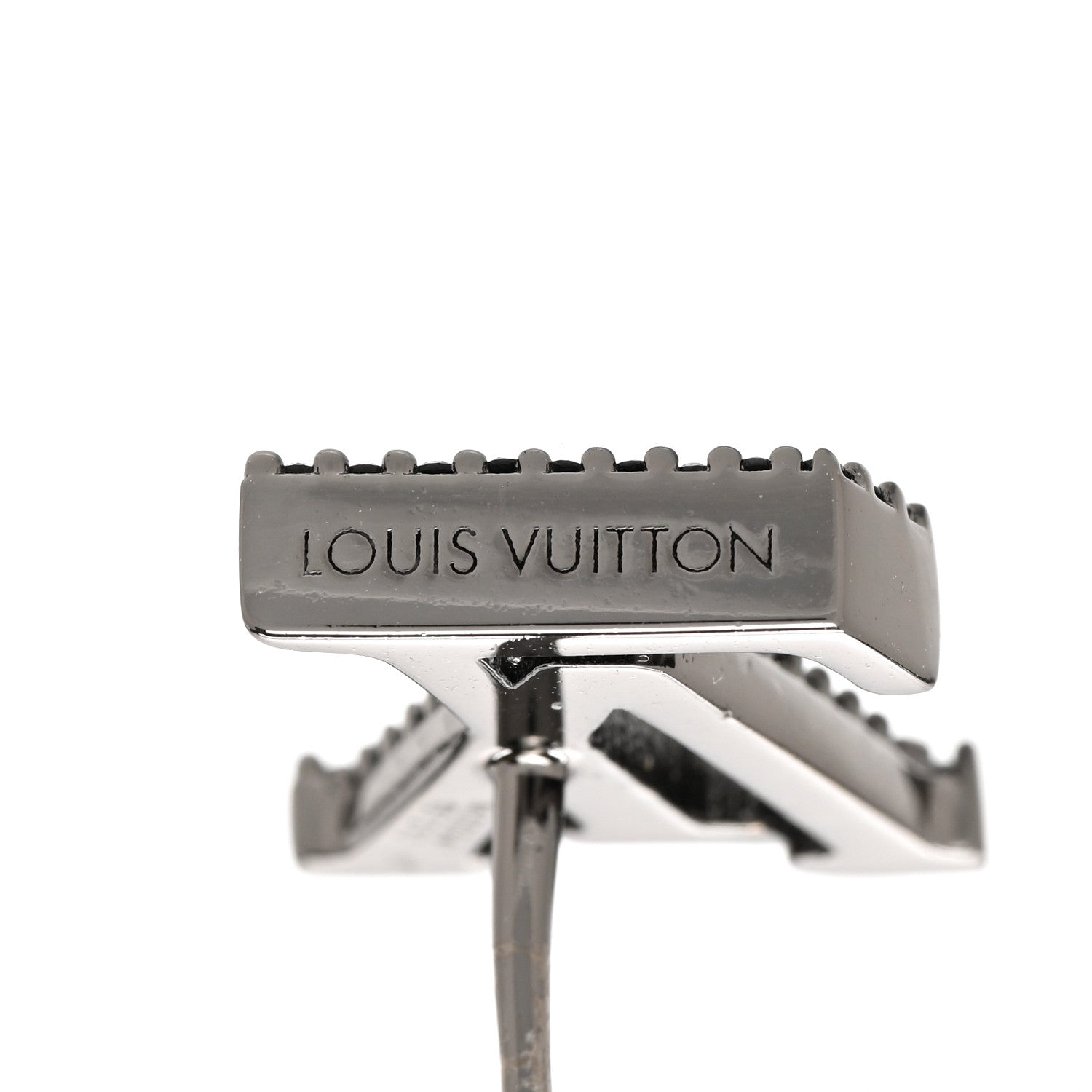 Louis Vuitton Metal Crystal LV Iconic Earrings Black Dore 4 of 6