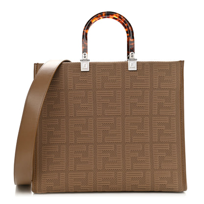 Fendi Technical Fabric Plexiglass FF Medium Fendi Sunshine Shopper Tote Sand 1 of 10